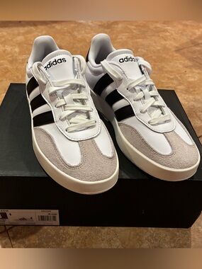 adidas Women’s Barreda White & Black Retro Court Sneaker